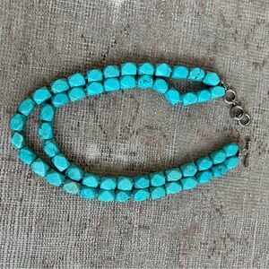 Turquoise Beaded Necklace - Statement Jewelry
